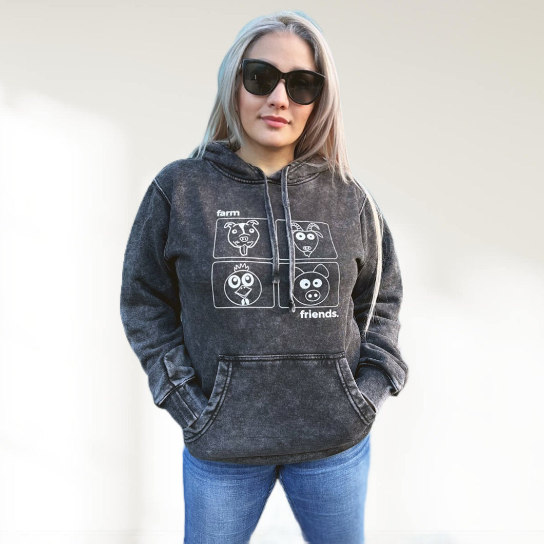 Stone Wash Farm Friends Unisex Hoodie